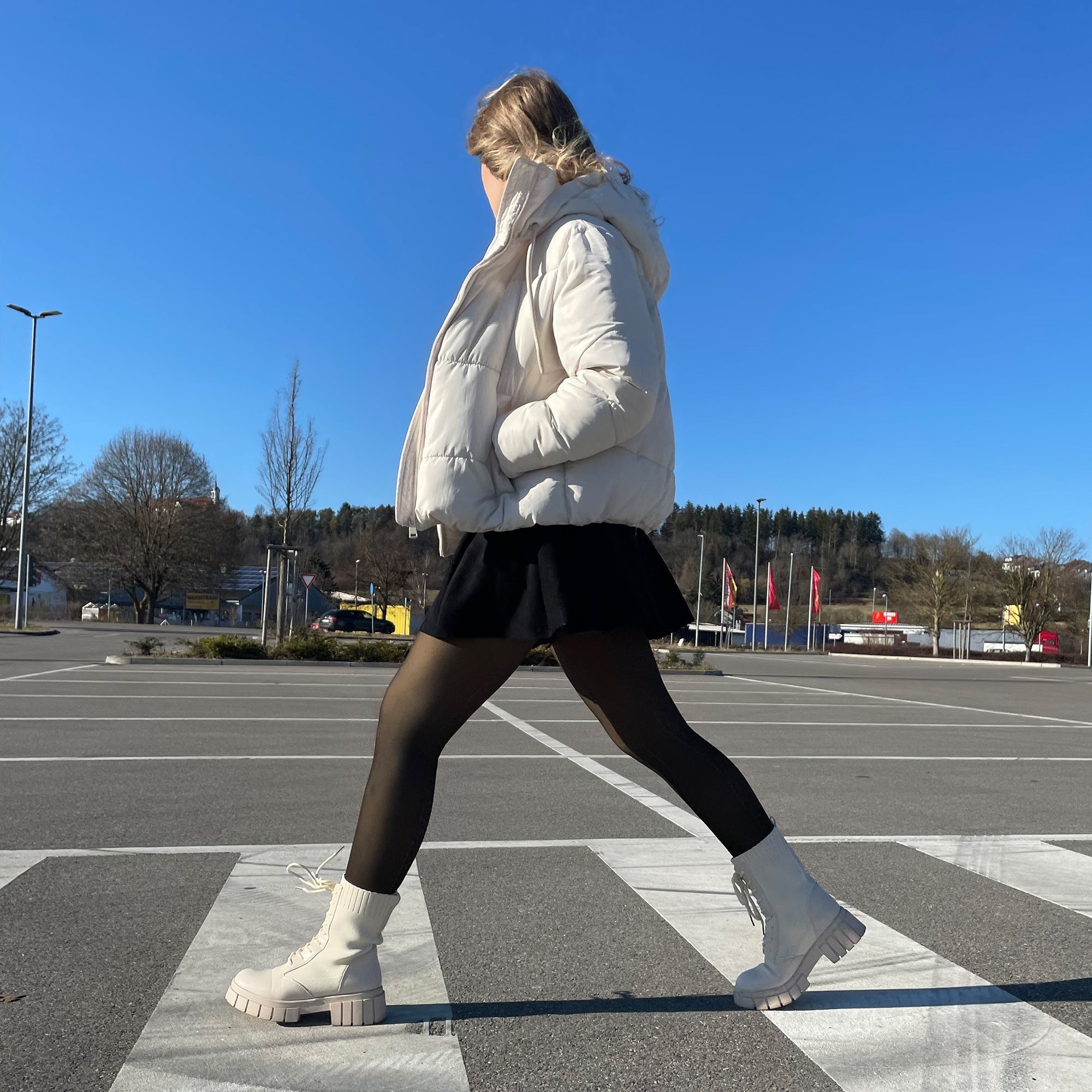 Varma vintertermostrumpbyxor med foder - tjocka fleecestrumpbyxor för kalla dagar