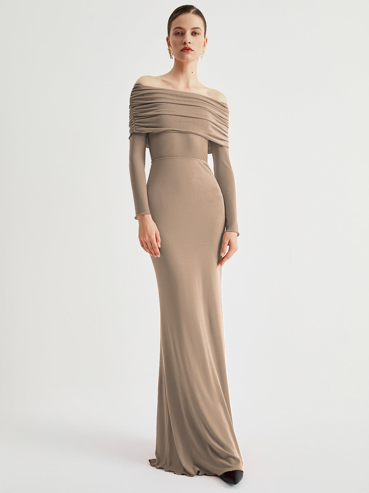 Elegant Maxi Offshoulder Damklänning