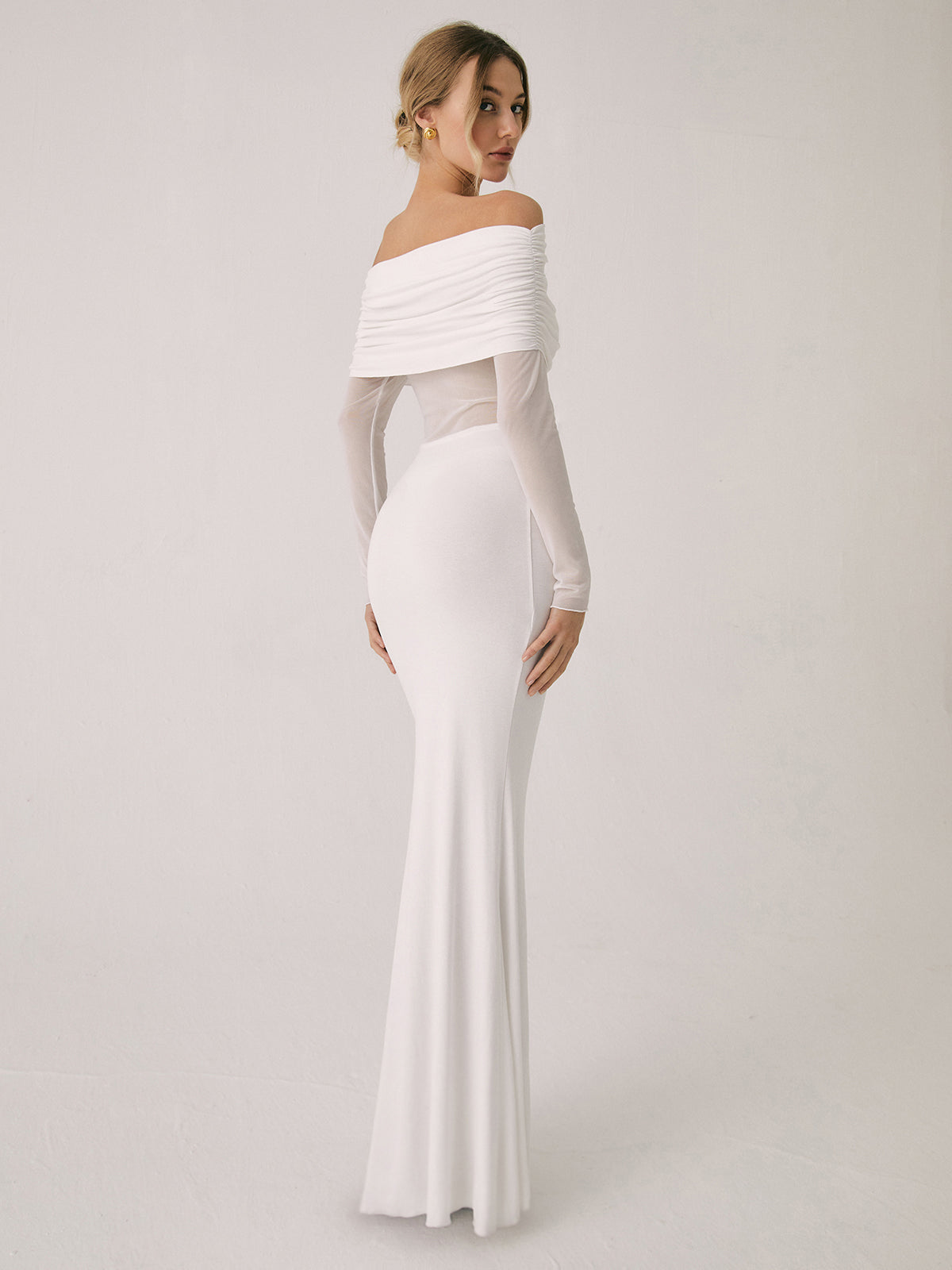 Elegant Maxi Offshoulder Damklänning