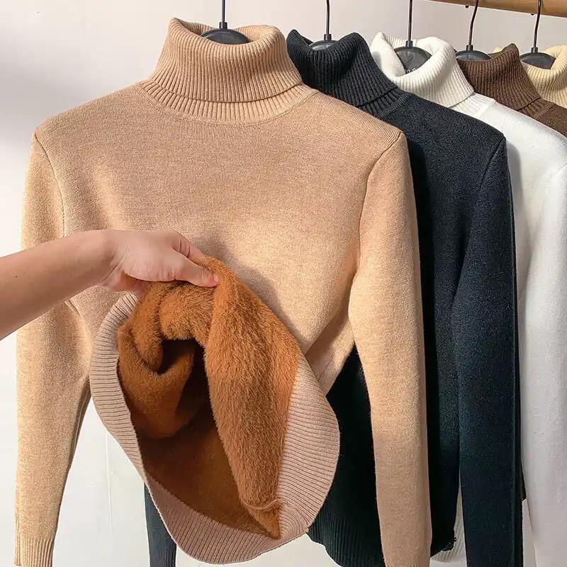 Snygg vintervarm fleece turtleneck - Thermo