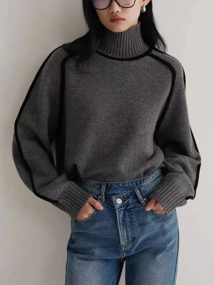 Elegant Stickad Dam-Hoodie