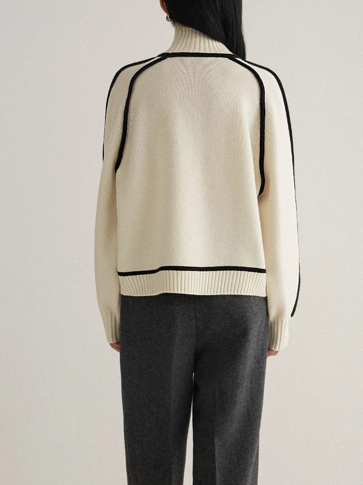 Elegant Stickad Dam-Hoodie