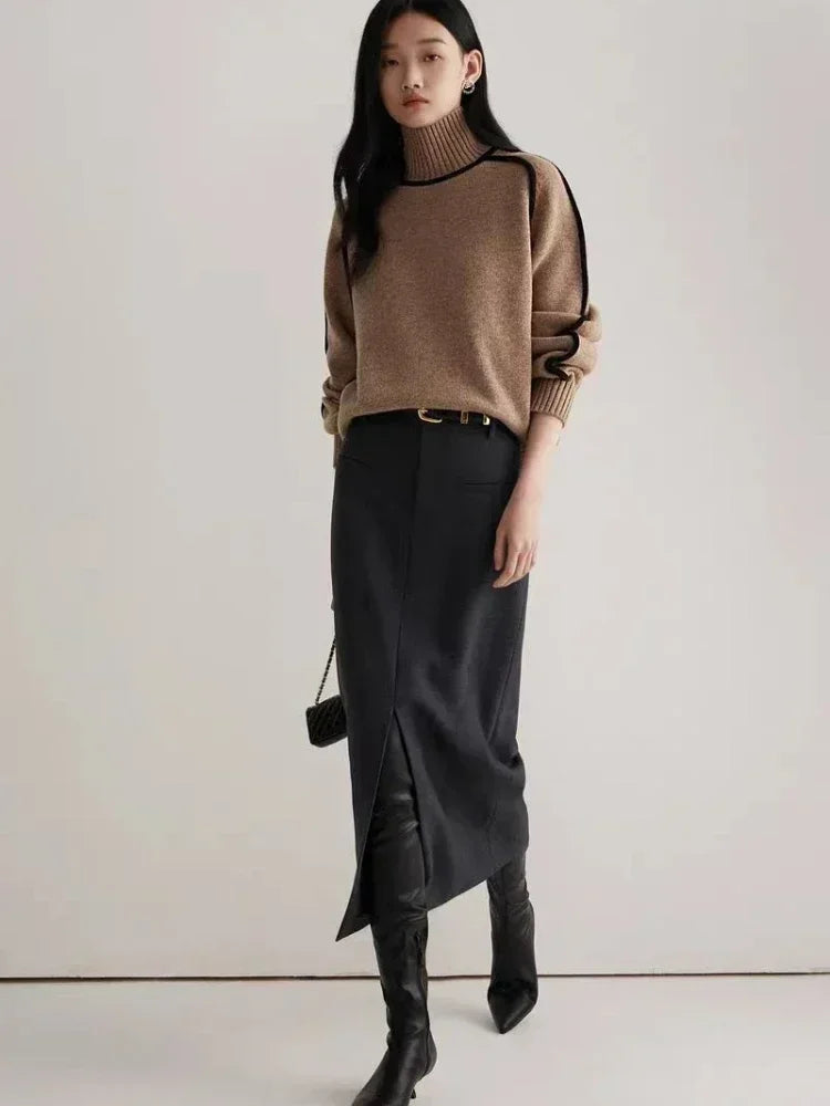 Elegant Stickad Dam-Hoodie