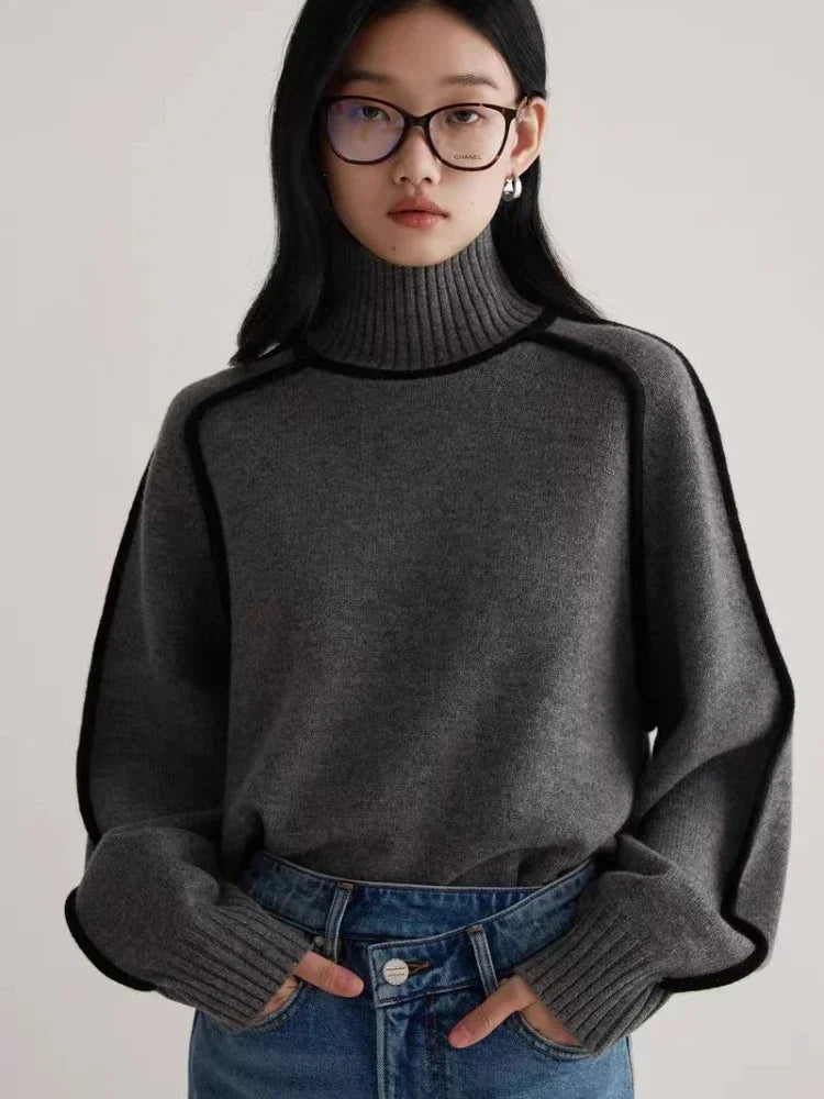 Elegant Stickad Dam-Hoodie