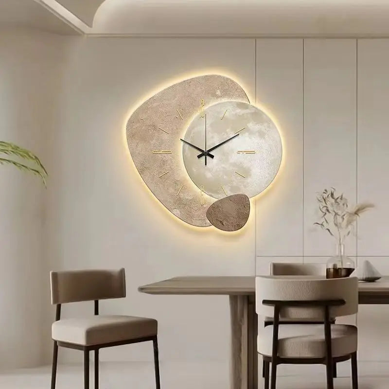 Skandinavisk Lyx Väggklocka – Modern Design med LED-belysning