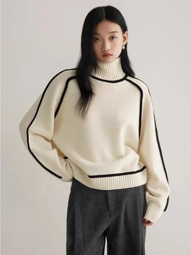 Elegant Stickad Dam-Hoodie