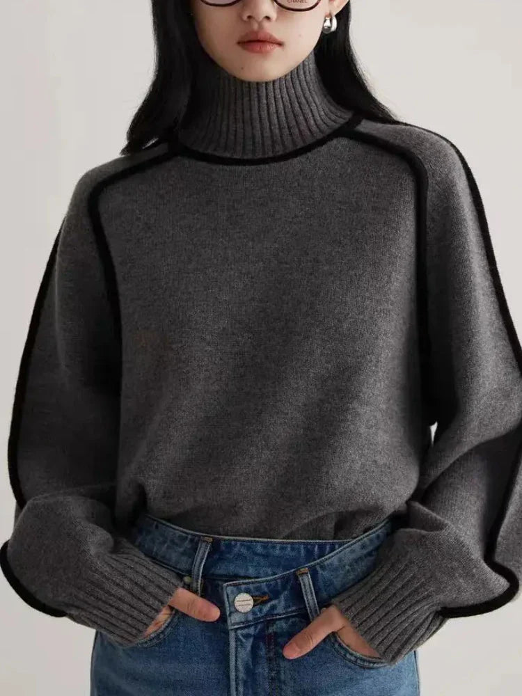 Elegant Stickad Dam-Hoodie